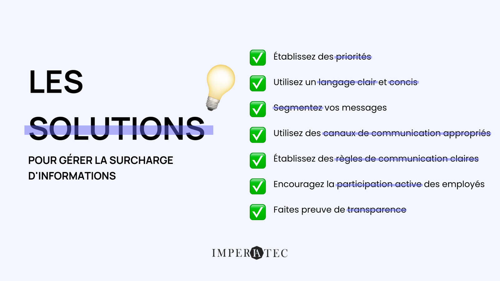 Solution surcharge d'information communication interne